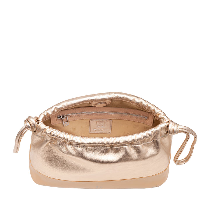 DUDU Damesenveloptas van zacht leer, gekleurde clutch met trekkoord en schouderband