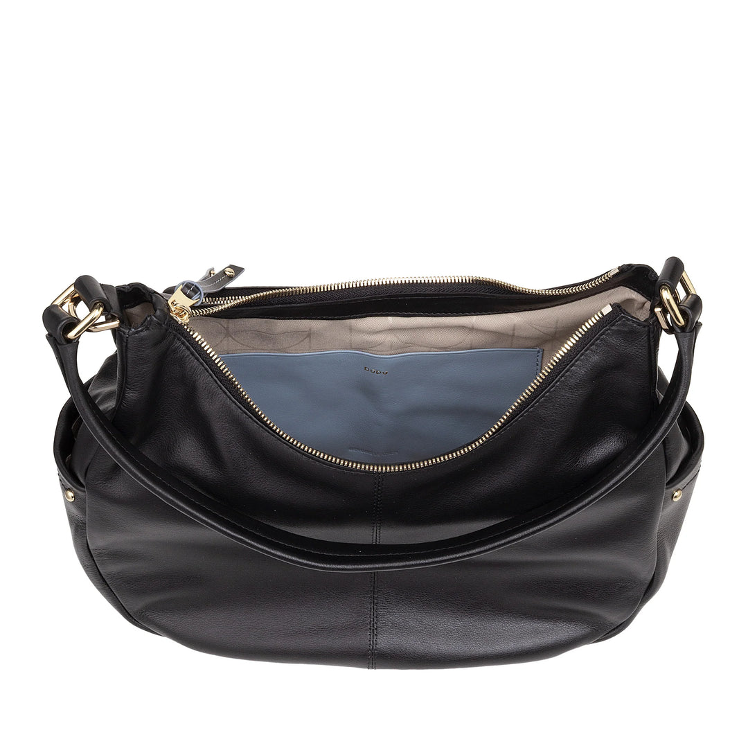 DUDU Borsa a Spalla Donna in Pelle con Tracolla Removibile, Capiente ed Elegante - Hobo Bag con Tasche Multiple, Borsa a Banana con Cerniera
