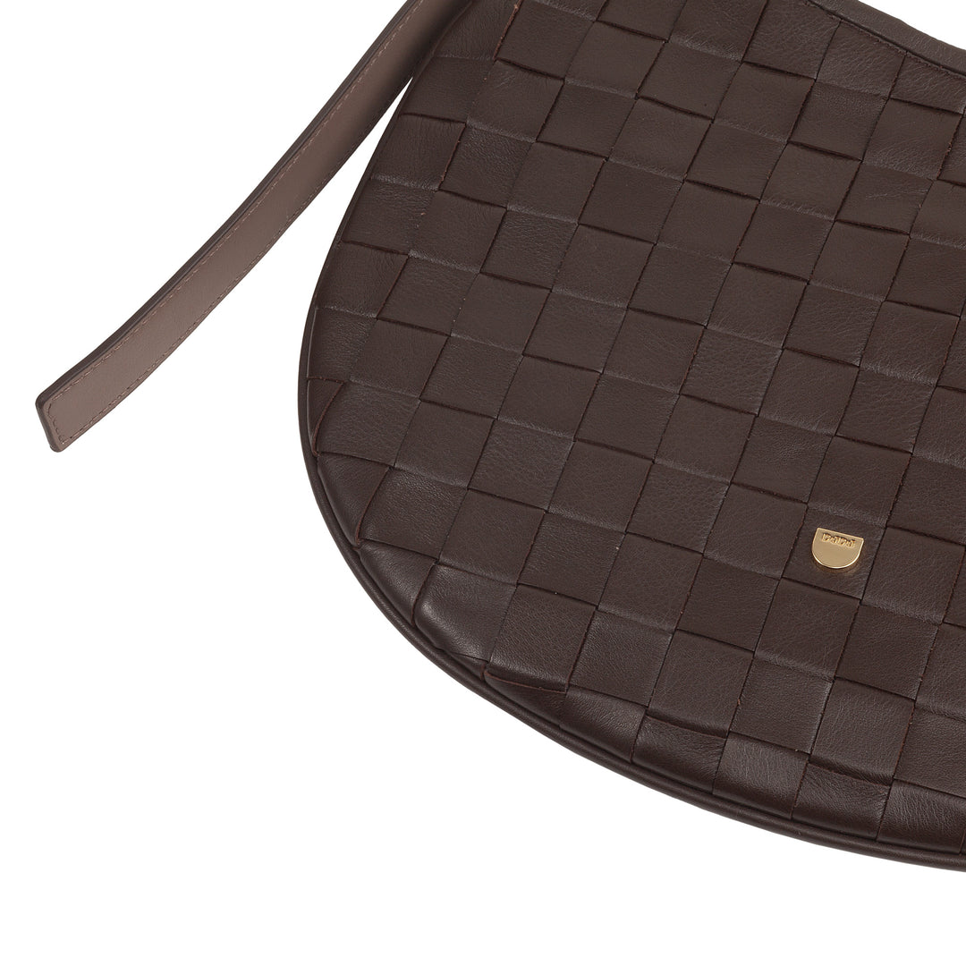 DUDU Damen-Umhängetasche aus echtem gewebtem Leder – elegante Hobo-Tasche mit verstellbarem Schultergurt und Reißverschluss, handwerkliches Design, geräumig und vielseitig