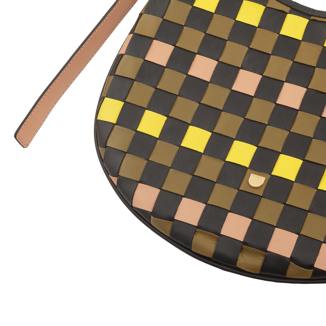 DUDU Borsa a Spalla Donna in Vera Pelle Intrecciata – Elegante Borsa Hobo con Tracolla Regolabile e Cerniera Zip, Design Artigianale, Capiente e Versatile