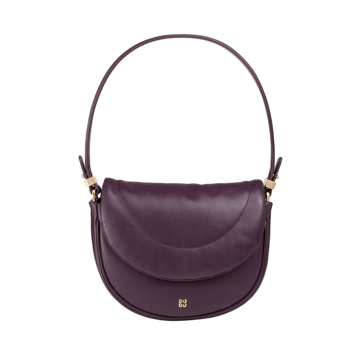 Bolsa feminina de ombro crossbody DUDU em couro acolchoado, bolsa pequena e elegante acolchoada com aba, alça de ombro removível e alça de ombro