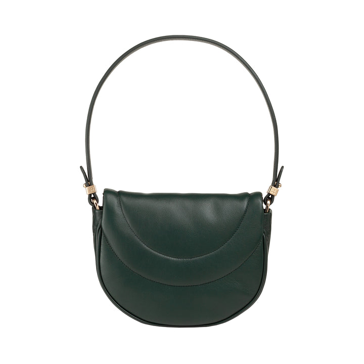 DUDU Women's Shoulder Crossbody Bag in Quilted Leather, Small Elegant Padded Handbag with Flap, Removable Shoulder Strap and Shoulder Strap