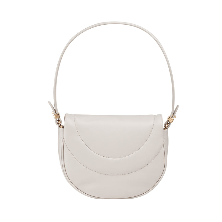 DUDU Women's Shoulder Crossbody Bag in Quilted Leather, Small Elegant Padded Handbag with Flap, Removable Shoulder Strap and Shoulder Strap