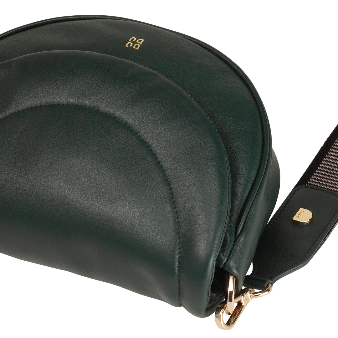 DUDU Women's Shoulder Crossbody Bag in Quilted Leather, Small Elegant Padded Handbag with Flap, Removable Shoulder Strap and Shoulder Strap