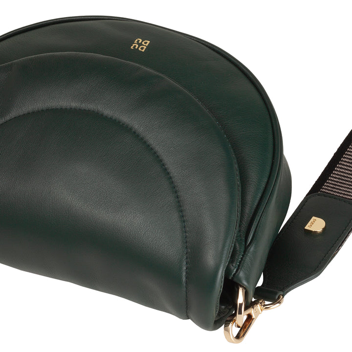 DUDU Women's Shoulder Crossbody Bag in Quilted Leather, Small Elegant Padded Handbag with Flap, Removable Shoulder Strap and Shoulder Strap