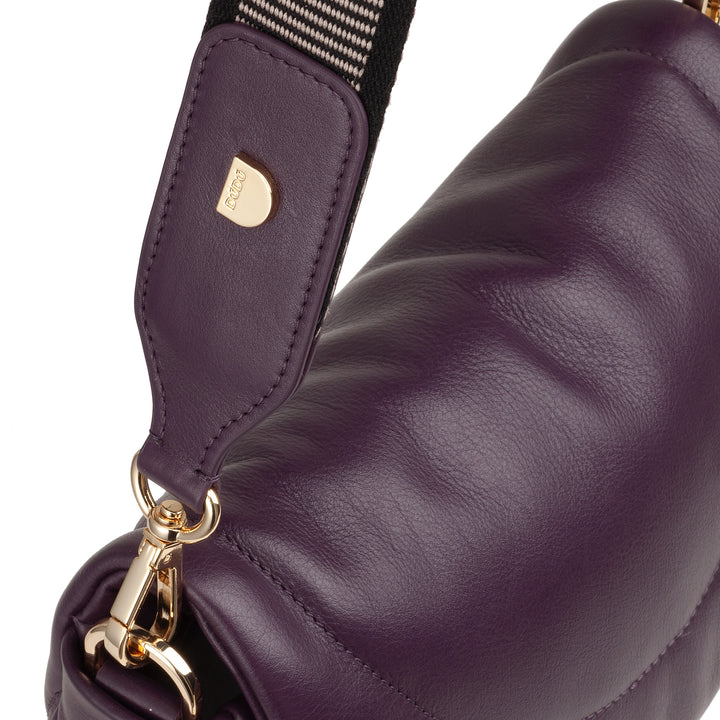 Bolsa feminina de ombro crossbody DUDU em couro acolchoado, bolsa pequena e elegante acolchoada com aba, alça de ombro removível e alça de ombro