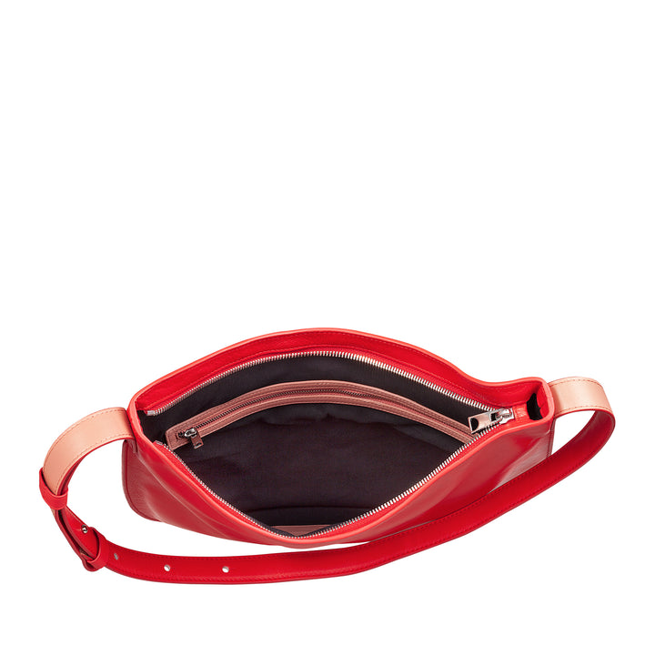 Geantă de umăr DUDU pentru femei din piele moale, geantă hobo cu fermoar, geantă mare de umăr reglabilă, colorată