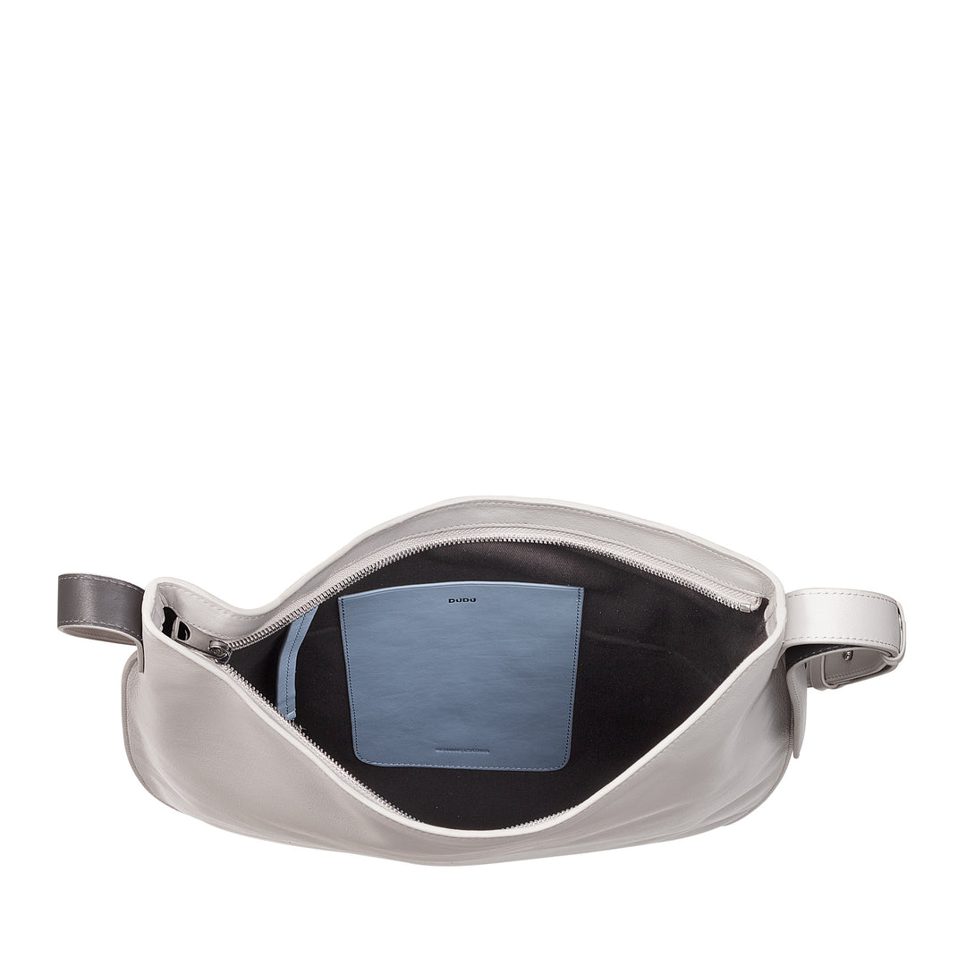 Geantă de umăr DUDU pentru femei din piele moale, geantă hobo cu fermoar, geantă mare de umăr reglabilă, colorată