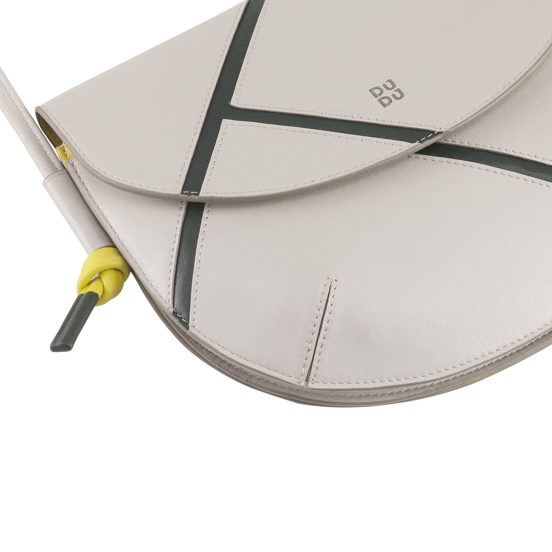 DUDU Borsa a Tracolla Donna in Vera Pelle – Borsetta Piccola con Chiusura a Patta Stile Tennis con Tracolla Regolabile e Interno Capiente