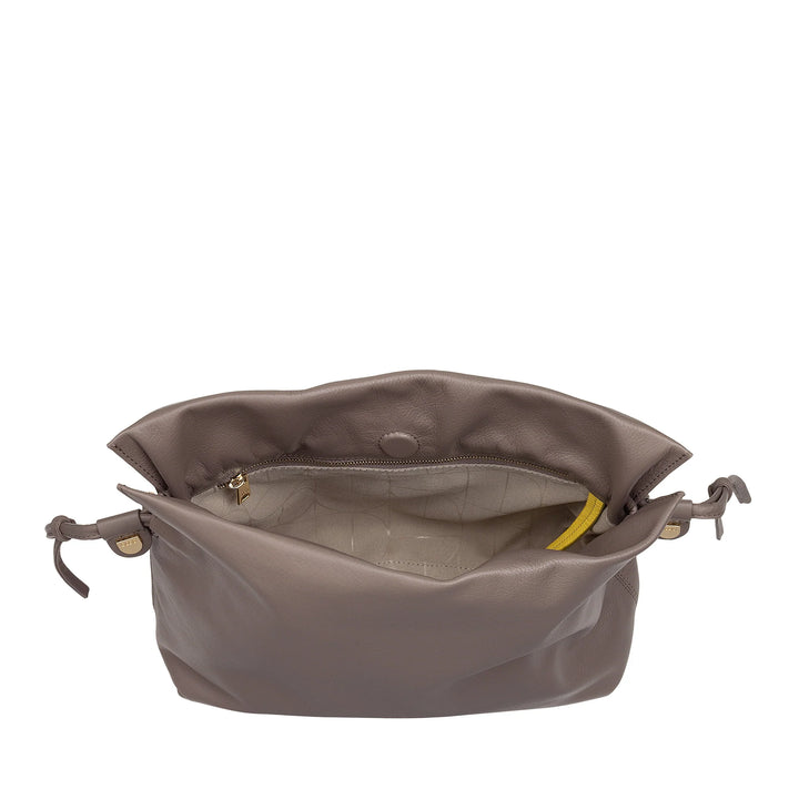 DUDU Borsa Donna in Pelle con Chiusura a Coulisse – Borsetta a Tracolla Elegante, Compatta e Pratica per Ogni Occasione con Cinghia Regolabile