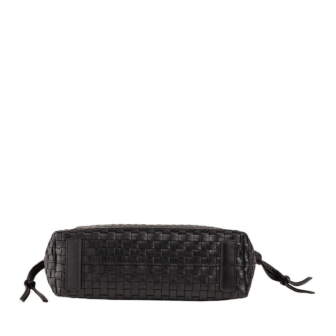 DUDU Borsa a Tracolla Donna in Pelle Intrecciata con Coulisse, Morbida e Capiente, Tracolla Regolabile, Chiusura Magnetica, Stile Elegante e Artigianale