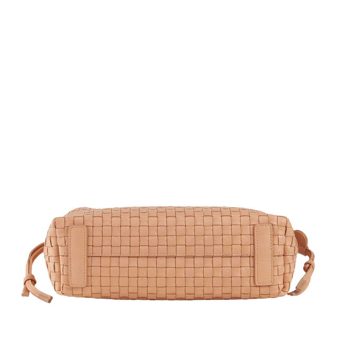 DUDU Borsa a Tracolla Donna in Pelle Intrecciata con Coulisse, Morbida e Capiente, Tracolla Regolabile, Chiusura Magnetica, Stile Elegante e Artigianale