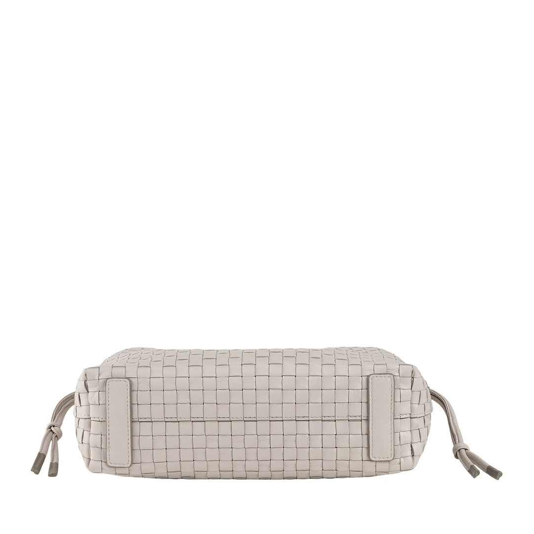 DUDU Borsa a Tracolla Donna in Pelle Intrecciata con Coulisse, Morbida e Capiente, Tracolla Regolabile, Chiusura Magnetica, Stile Elegante e Artigianale