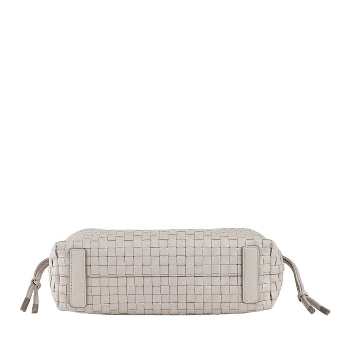DUDU Borsa a Tracolla Donna in Pelle Intrecciata con Coulisse, Morbida e Capiente, Tracolla Regolabile, Chiusura Magnetica, Stile Elegante e Artigianale