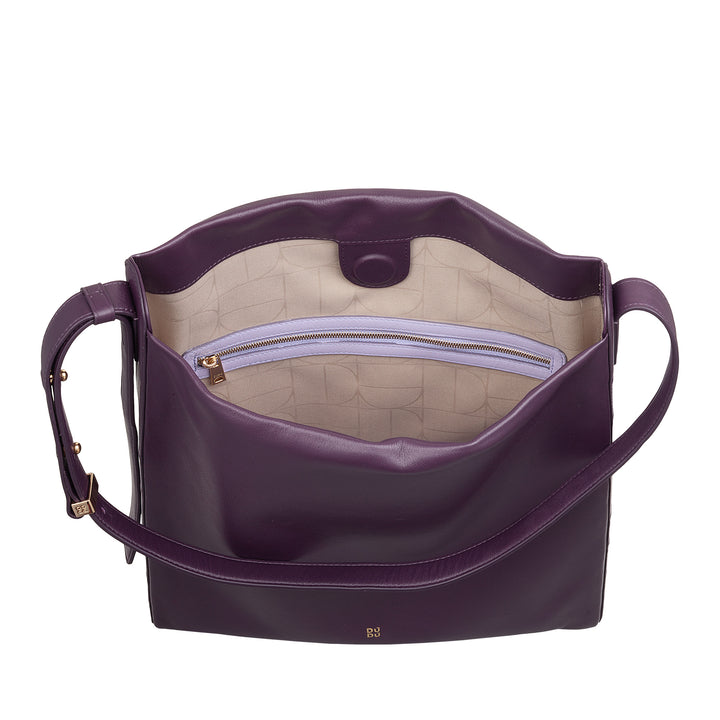 DUDU Women's Trapezoidal Shoulder Bag in Genuine Leather, Trapeze Bag with Adjustable Shoulder Strap - Elegant, Spacious for Leisure, Work, Evening