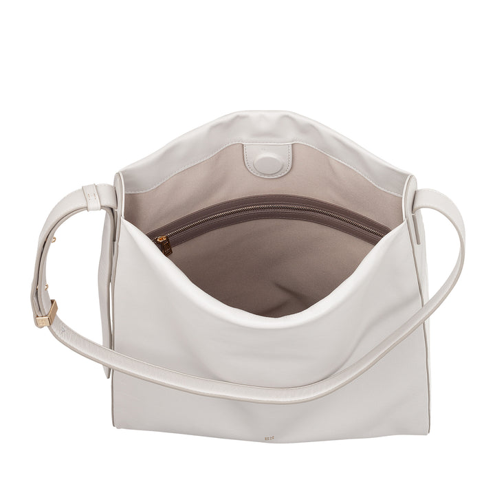 DUDU Women's Trapezoidal Shoulder Bag in Genuine Leather, Trapeze Bag with Adjustable Shoulder Strap - Elegant, Spacious for Leisure, Work, Evening