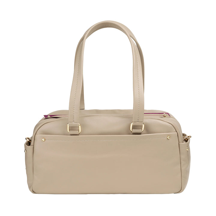 Bolsa grande feminina de couro DUDU com bolsos externos e alça removível, espaçosa e elegante – bolsa de mão e ombro com zíper, estilo moderno