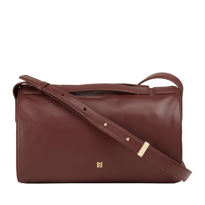 DUDU Women's Leather Shoulder Bag - Elegant, Large and Spacious Bag with Adjustable Shoulder Strap for Every Occasion