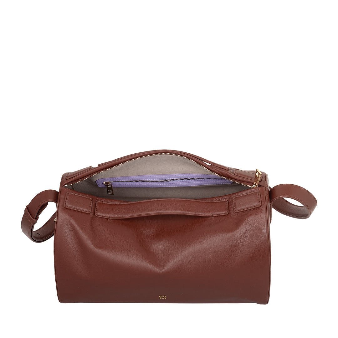 DUDU Women's Leather Shoulder Bag - Elegant, Large and Spacious Bag with Adjustable Shoulder Strap for Every Occasion
