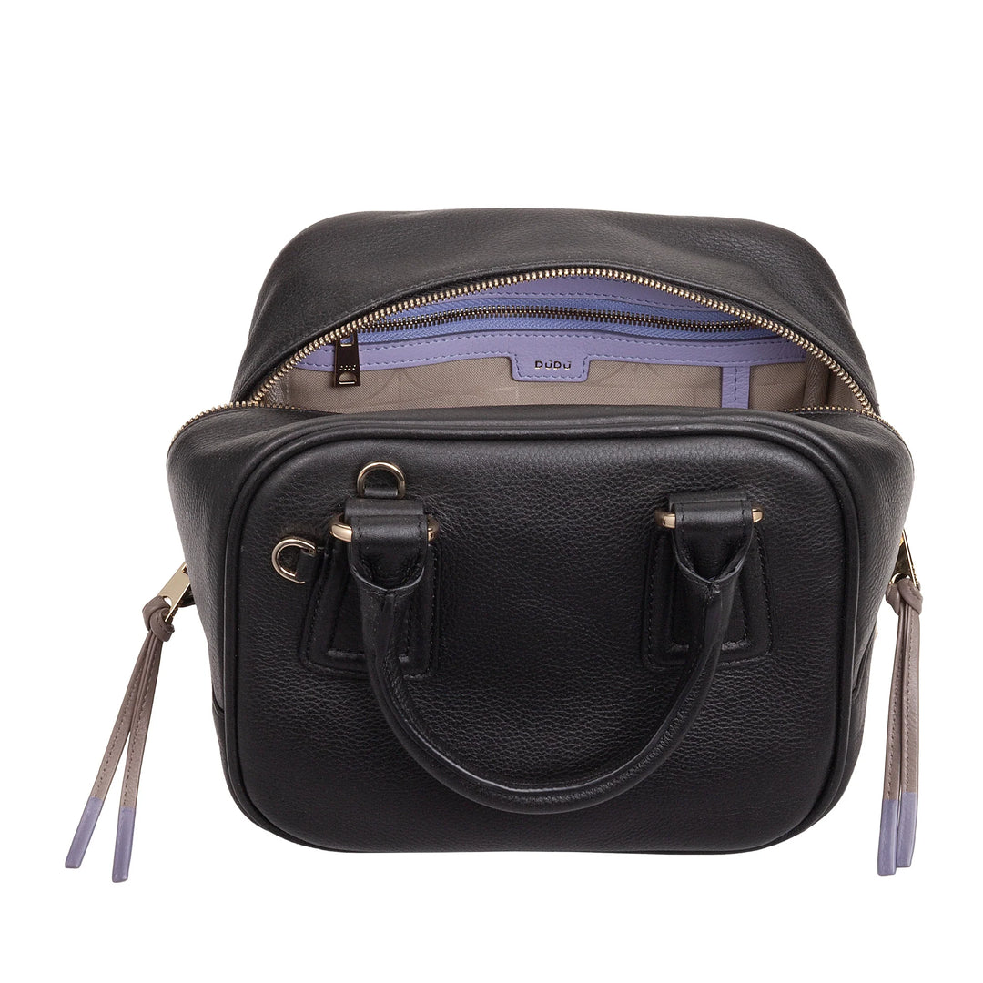 Bolsa feminina de couro DUDU com alça ajustável, elegante e compacta, bolsa de mão e ombro com zíper