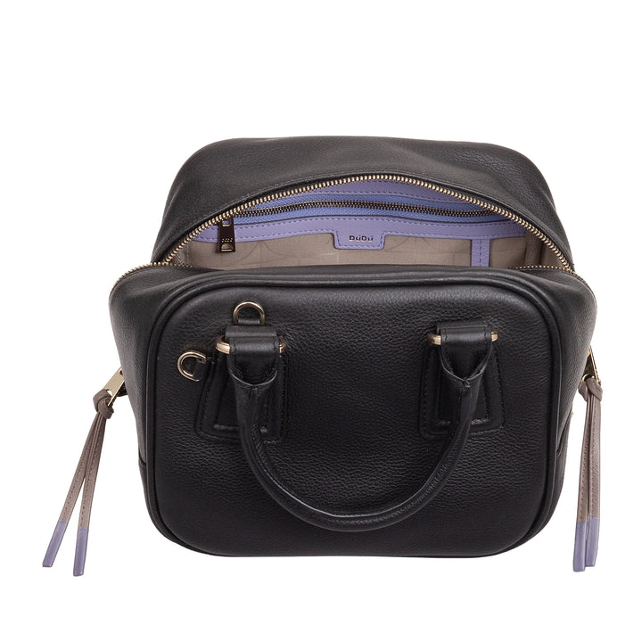 Bolsa feminina de couro DUDU com alça ajustável, elegante e compacta, bolsa de mão e ombro com zíper
