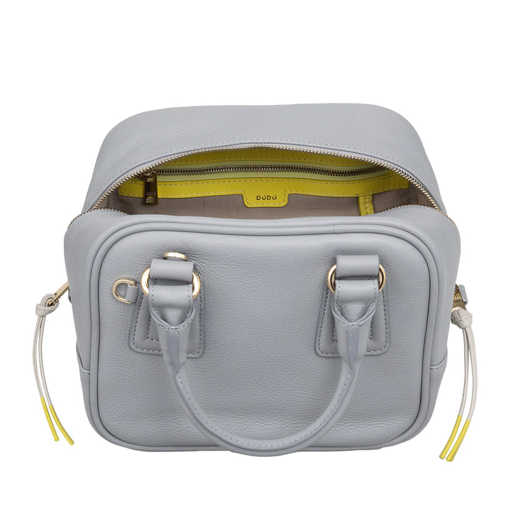 Bolsa feminina de couro DUDU com alça ajustável, elegante e compacta, bolsa de mão e ombro com zíper