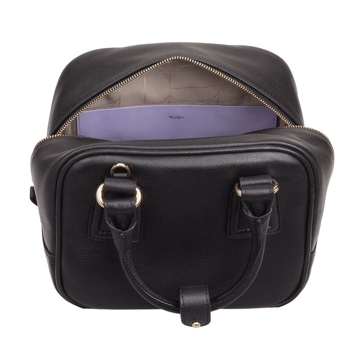 Bolsa feminina de couro DUDU com alça ajustável, elegante e compacta, bolsa de mão e ombro com zíper