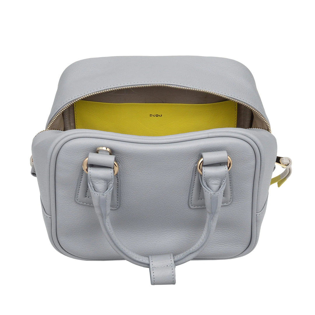 Bolsa feminina de couro DUDU com alça ajustável, elegante e compacta, bolsa de mão e ombro com zíper