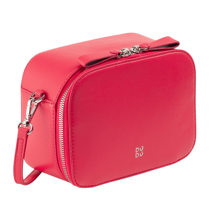 Bolsa de ombro feminina pequena de couro DUDU, bolsa para câmera com alça dupla, fecho de zíper, bolsa elegante de design compacto