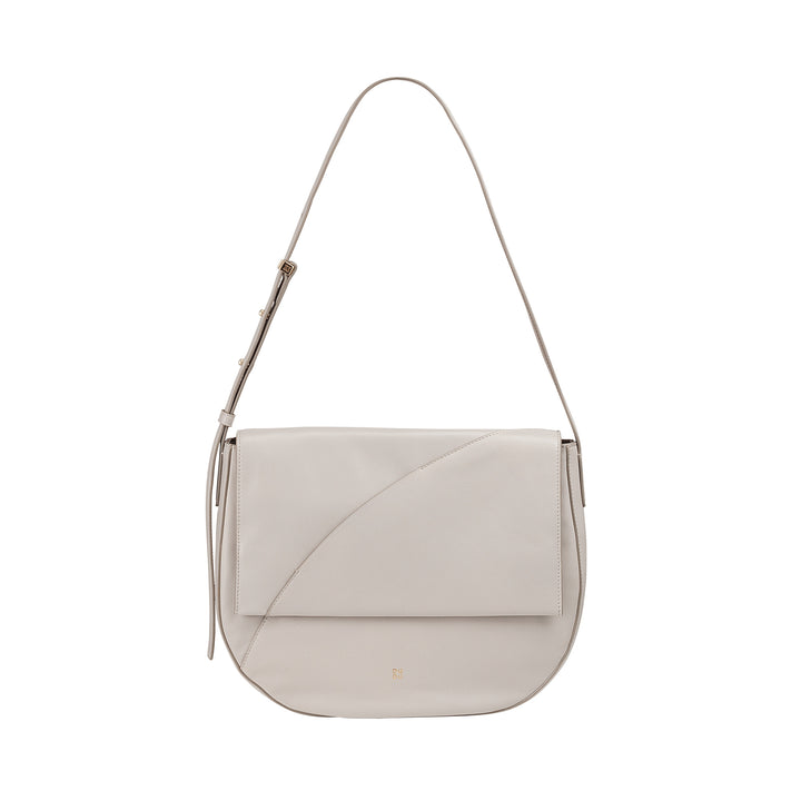 DUDU Large Women's Bag in Genuine Leather with Front Flap, Adjustable Shoulder Bag and Flap Closure with Magnetic Buttons - Elegant and Practical for Every Occasion