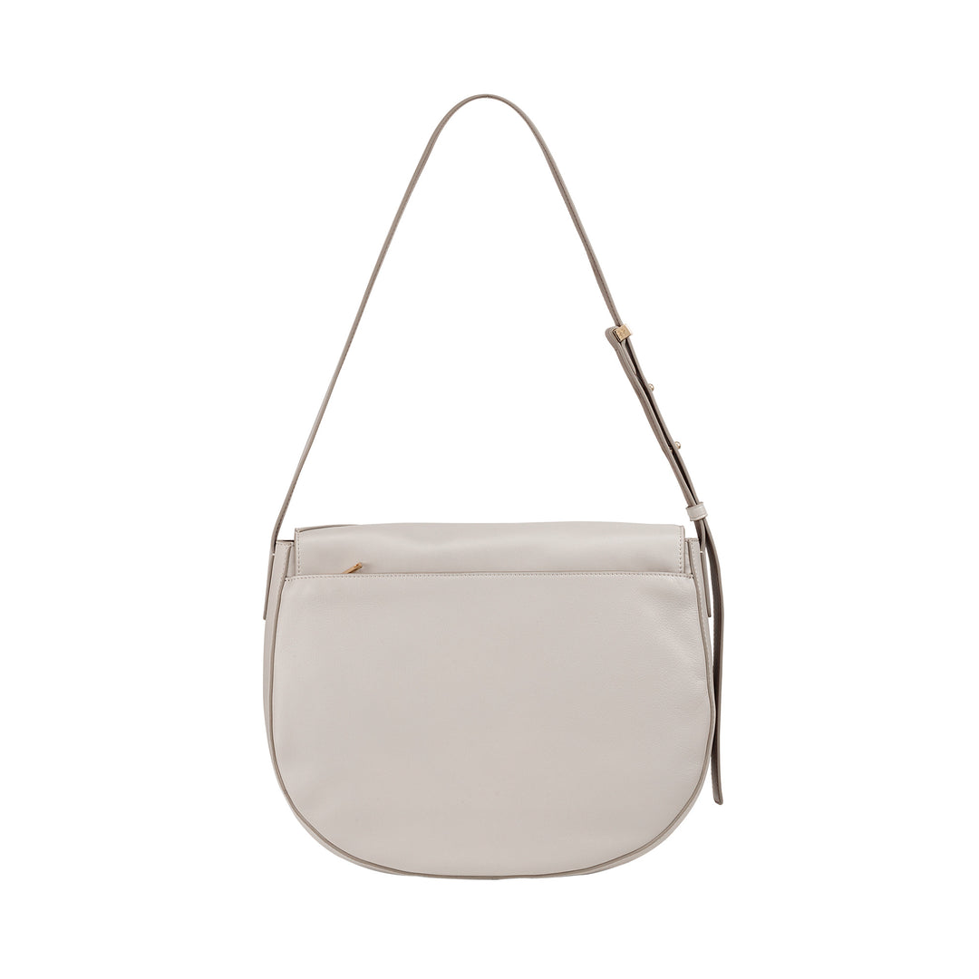 DUDU Large Women's Bag in Genuine Leather with Front Flap, Adjustable Shoulder Bag and Flap Closure with Magnetic Buttons - Elegant and Practical for Every Occasion