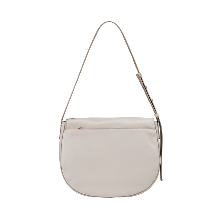 DUDU Large Women's Bag in Genuine Leather with Front Flap, Adjustable Shoulder Bag and Flap Closure with Magnetic Buttons - Elegant and Practical for Every Occasion