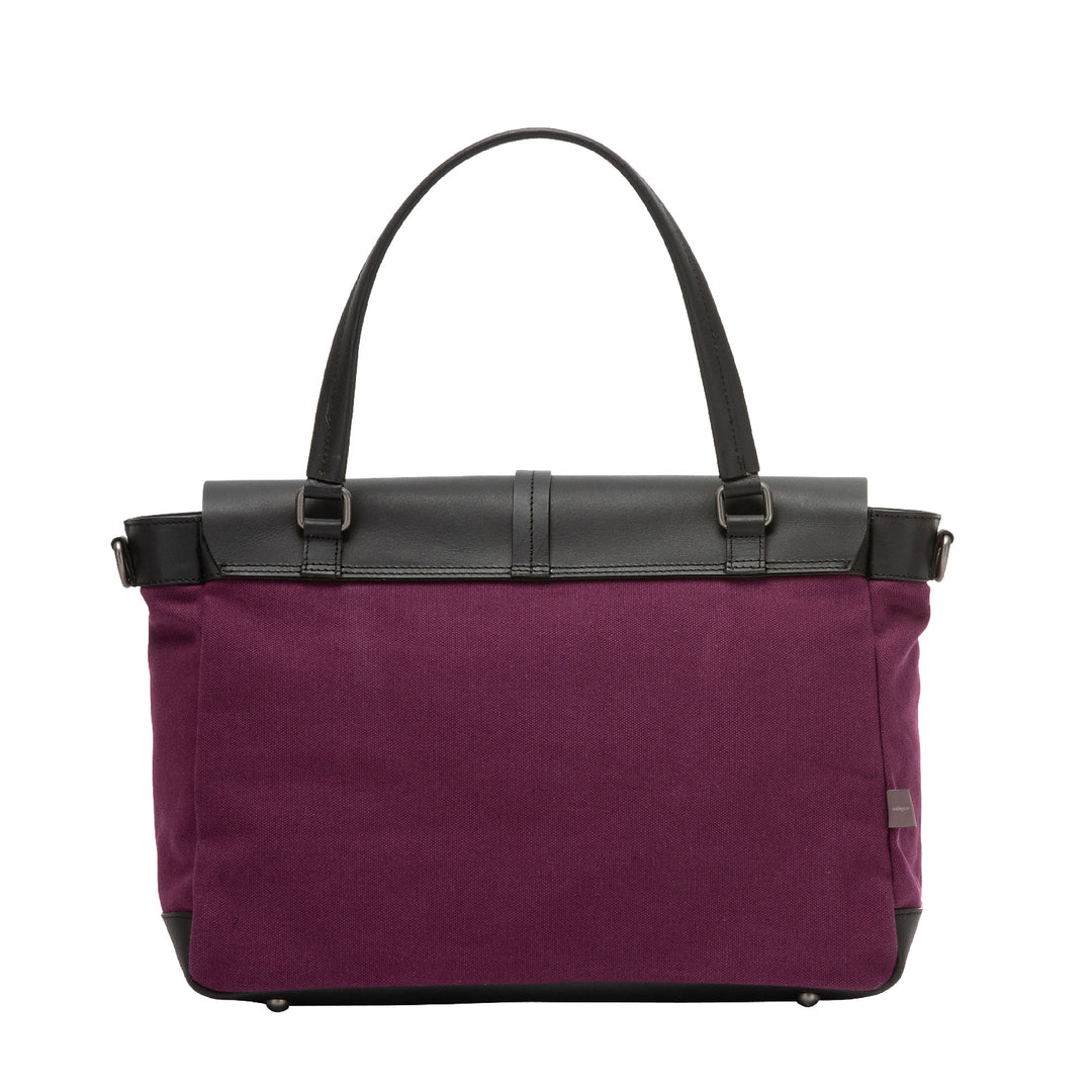 DUDU Borsa Donna Grande a Spalla in Pelle e Tessuto Canvas Bicolore da Postino con Tracolla staccabile