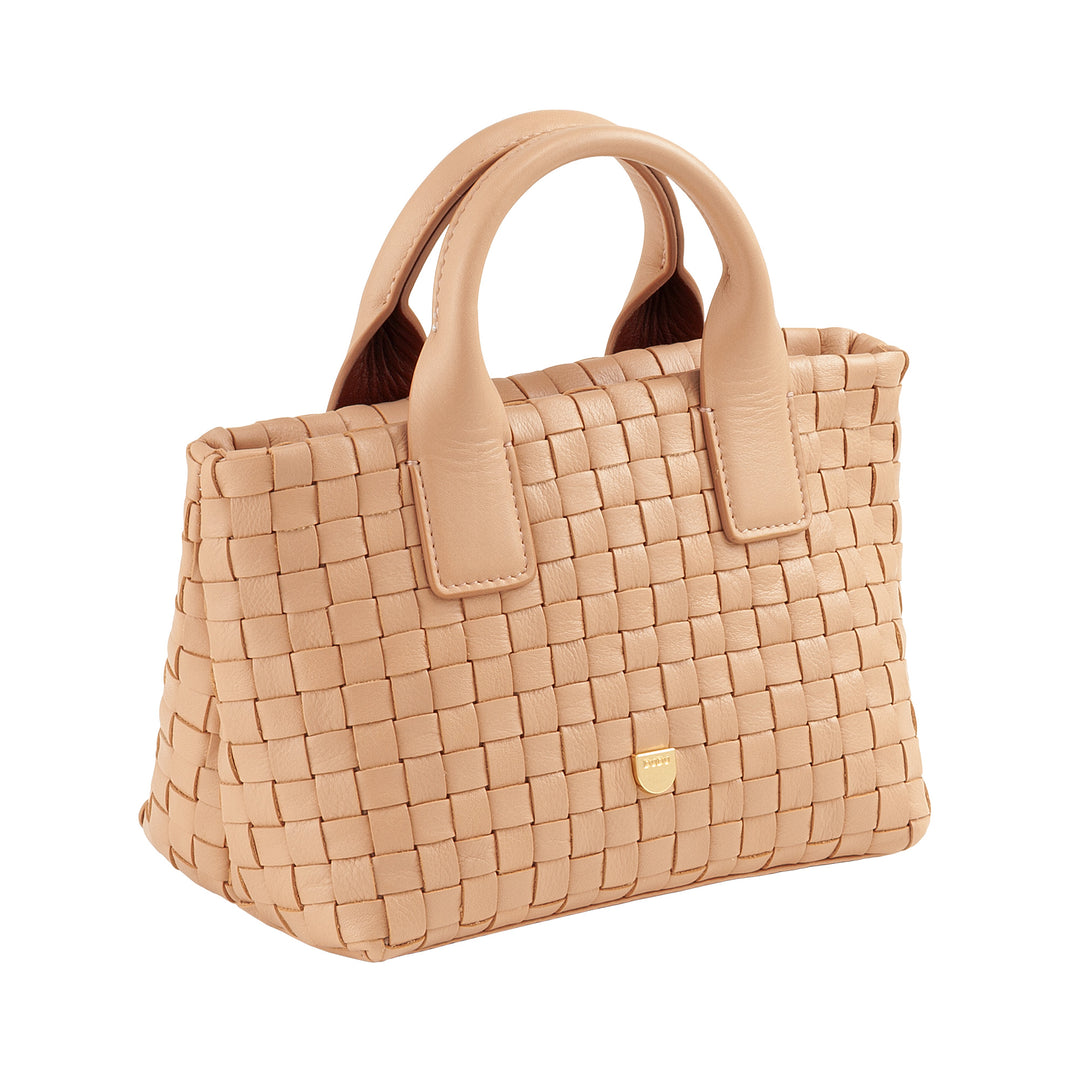 DUDU mała tkana skórzana torba damska z zamkiem błyskawicznym - elegancka mini torba z łańcuszkowym paskiem na ramię, kompaktowa i wyrafinowana torebka na ramię