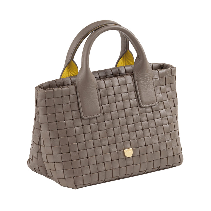 DUDU mała tkana skórzana torba damska z zamkiem błyskawicznym - elegancka mini torba z łańcuszkowym paskiem na ramię, kompaktowa i wyrafinowana torebka na ramię