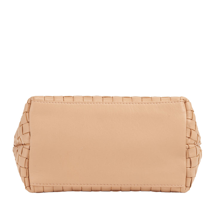 DUDU mała tkana skórzana torba damska z zamkiem błyskawicznym - elegancka mini torba z łańcuszkowym paskiem na ramię, kompaktowa i wyrafinowana torebka na ramię