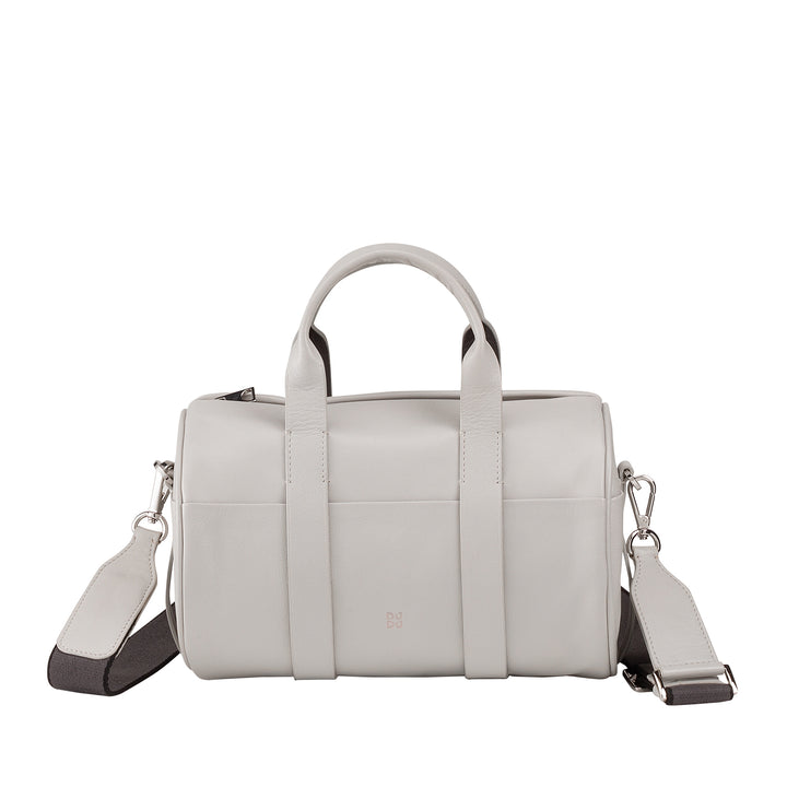 DUDU Bolso Cilíndrico para Mujer de Piel Auténtica, Bolso Cilíndrico Suave, Bolso Barril con Bandolera y Dos Asas, Diseño Elegante y Colorido