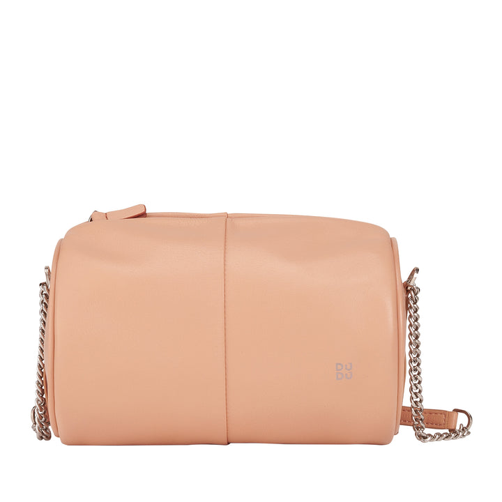 DUDU Cilindrische leren damestas, schoudertas met ketting en leer, elegante mode kleine cilindertas met ritssluiting