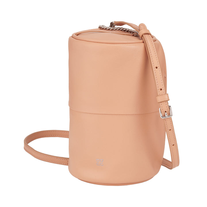 DUDU Cilindrische leren damestas, schoudertas met ketting en leer, elegante mode kleine cilindertas met ritssluiting