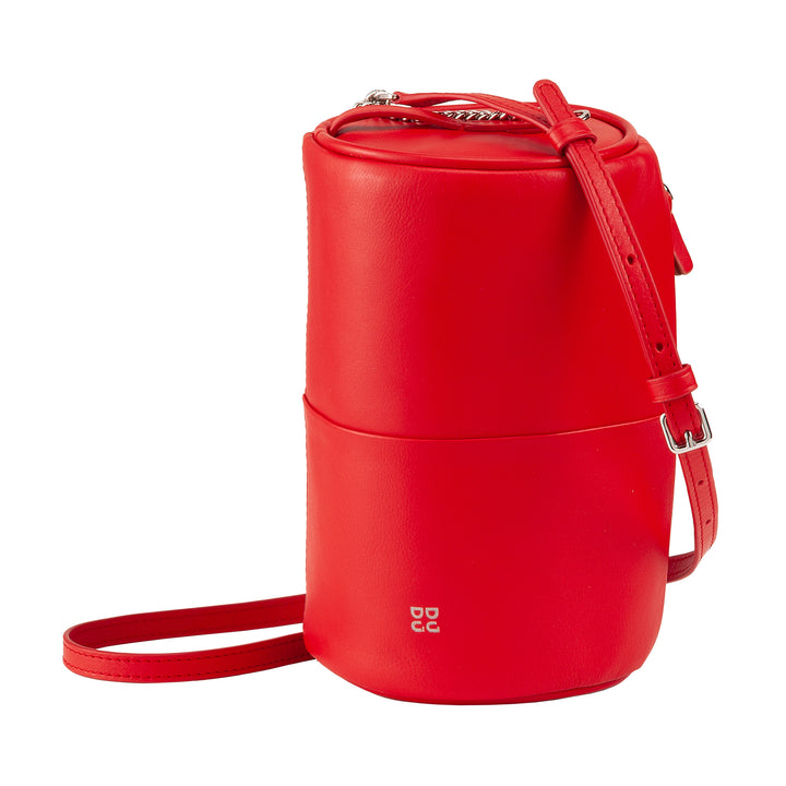 Γυναικεία κυλινδρική δερμάτινη τσάντα DUDU, τσάντα ώμου με αλυσίδα και δέρμα, κομψή μόδα τσάντα μικρού κυλίνδρου με φερμουάρ