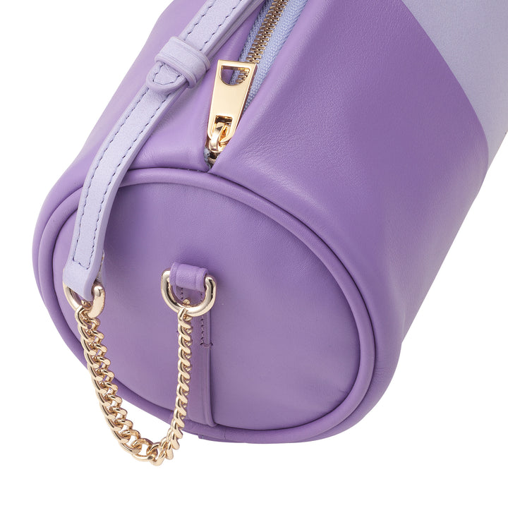 Bolsa feminina cilíndrica de couro DUDU, bolsa de ombro com corrente e couro, bolsa cilíndrica pequena e elegante com zíper