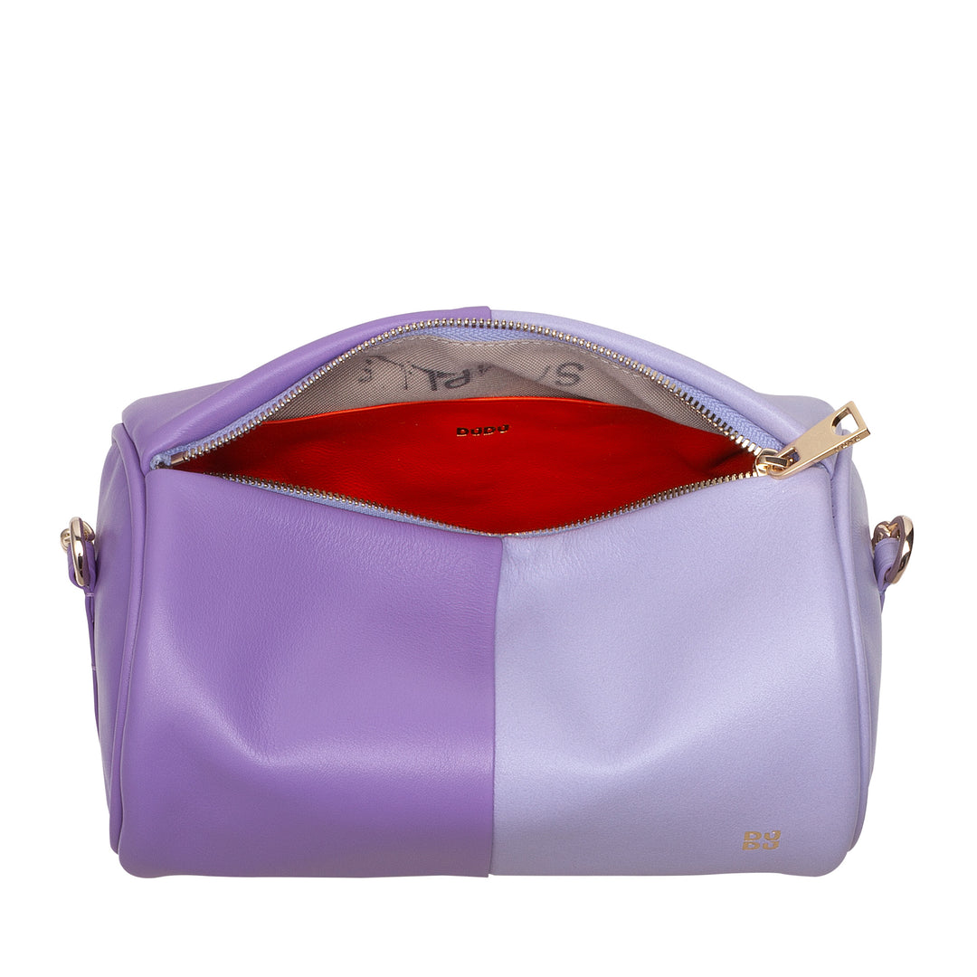 Bolsa feminina cilíndrica de couro DUDU, bolsa de ombro com corrente e couro, bolsa cilíndrica pequena e elegante com zíper