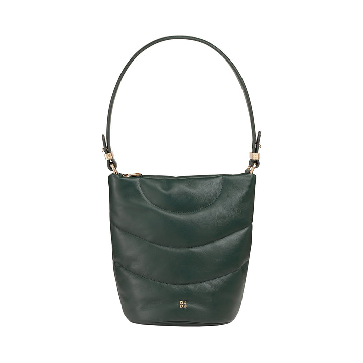 DUDU Borsa Donna a Spalla e Tracolla Trapuntata Imbottita in Pelle Nappa, Borsa Piccola con Cerniera, Design Elegante