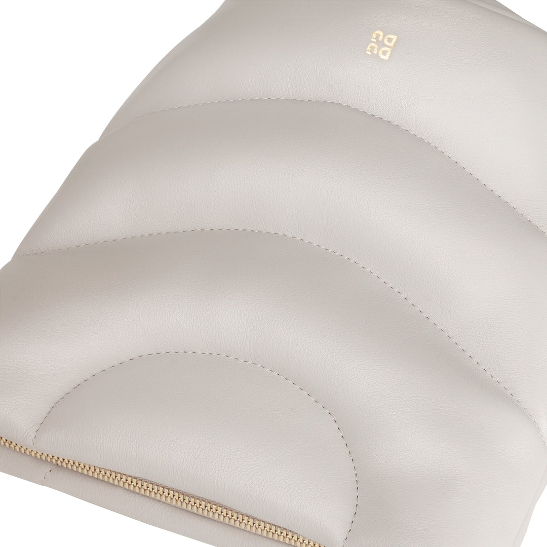 DUDU axelväska för kvinnor och vadderad vadderad axelrem i nappaläder, liten väska med dragkedja, elegant design