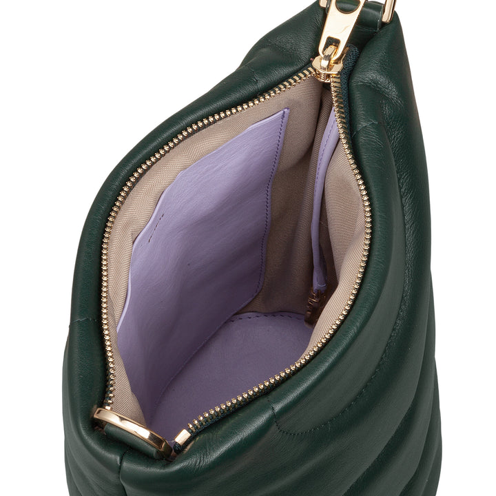 DUDU Borsa Donna a Spalla e Tracolla Trapuntata Imbottita in Pelle Nappa, Borsa Piccola con Cerniera, Design Elegante