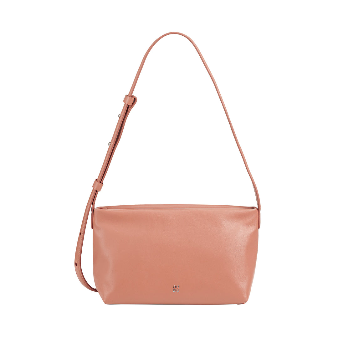 DUDU Kleine damesschoudertas van zacht leer, schoudertas, ritssluiting, elegante stadsmode-avondhandtas