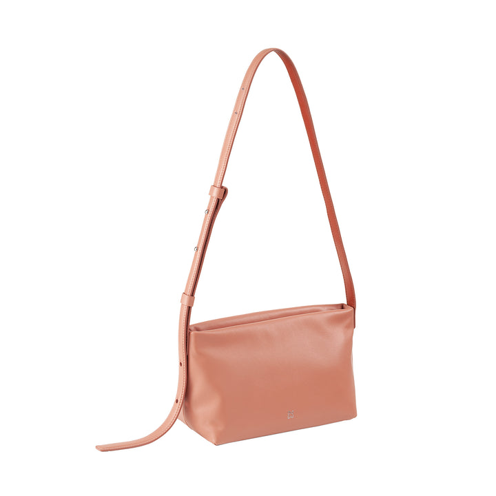 DUDU Kleine damesschoudertas van zacht leer, schoudertas, ritssluiting, elegante stadsmode-avondhandtas