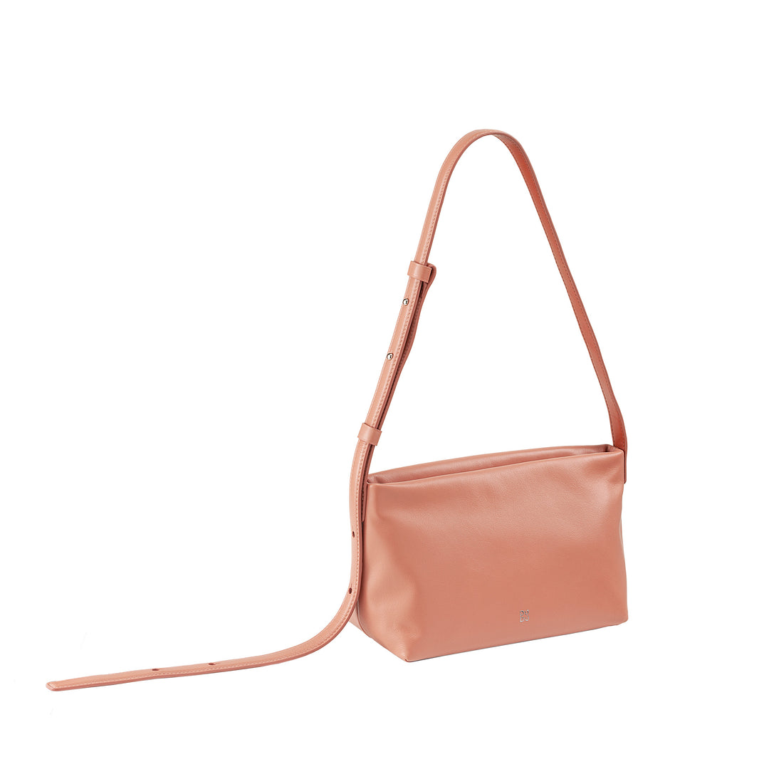 DUDU Kleine damesschoudertas van zacht leer, schoudertas, ritssluiting, elegante stadsmode-avondhandtas