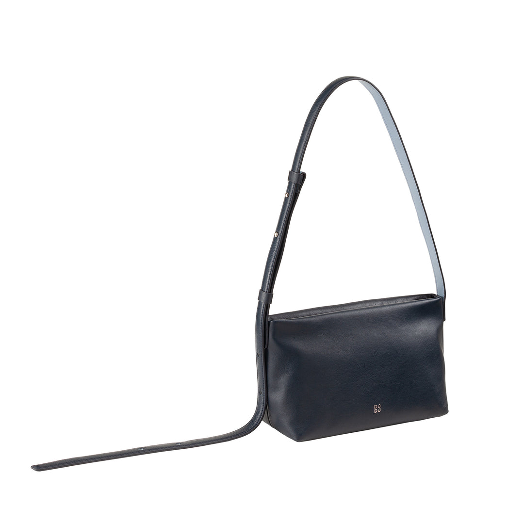 DUDU Kleine damesschoudertas van zacht leer, schoudertas, ritssluiting, elegante stadsmode-avondhandtas