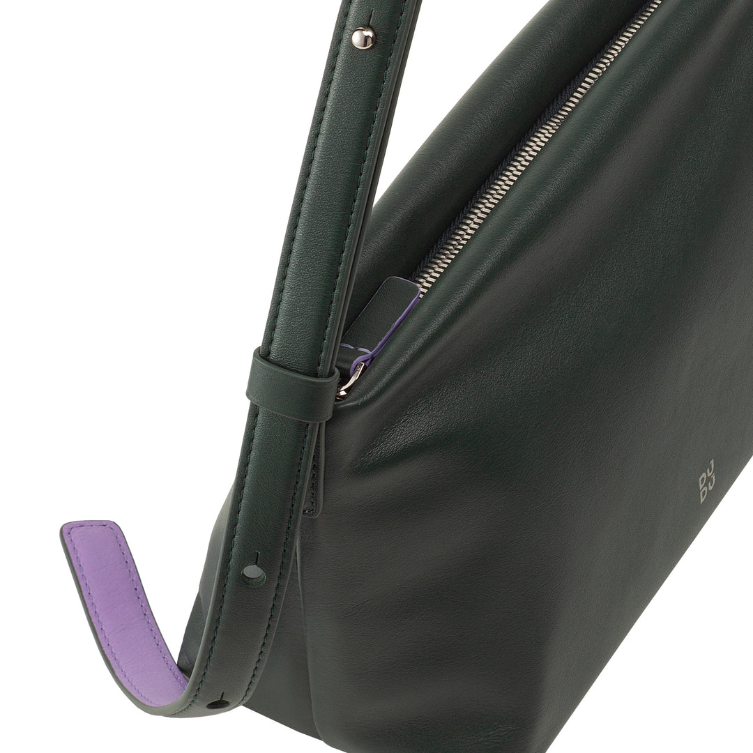 DUDU Kleine damesschoudertas van zacht leer, schoudertas, ritssluiting, elegante stadsmode-avondhandtas